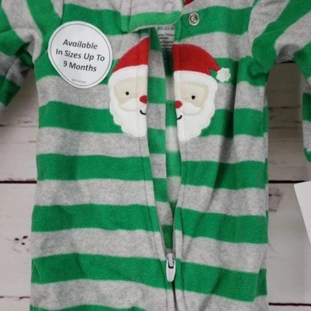 Carter's Child Of Mine Striped‎ Santa foot sleeper